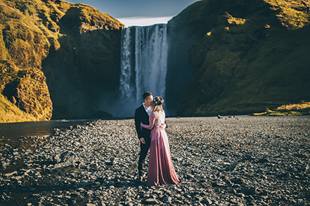 Iceland Waterfall Pre-wedding Photoshoot